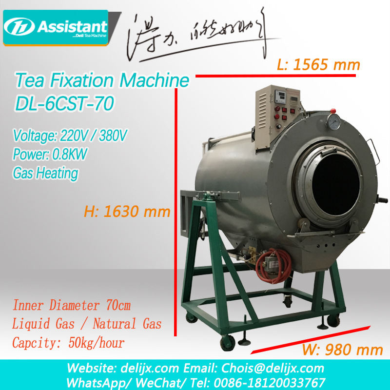 Equipamento de processamento de fixação de folhas de chá, máquina de fixação de chá verde China Factory 6CST-70