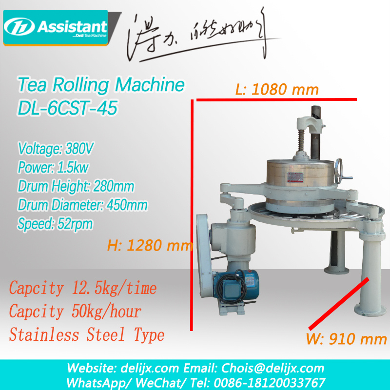 Mesin Rolling Daun Teh Ortodoks Harga Peralatan Pengolahan Teh Hijau / Hitam 6CRT-45