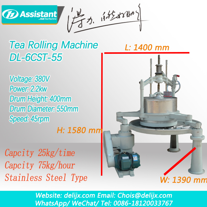 Zaļās tējas lapu rullīšu tējas mīcīšanas mašīnas ražotājs 6CRT-55